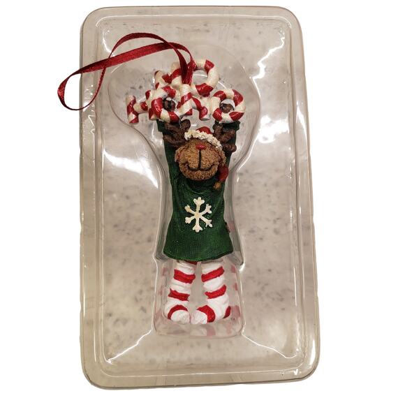 HoHoHo Hanging Moose Boyds Bears Resin Ornament #25016 Christmas Ornament - Picture 9 of 12